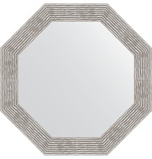 Зеркало Evoform Octagon 77х77 в багетной раме - Волна хром 90 мм