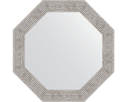 Зеркало Evoform Octagon 77х77 в багетной раме - Волна хром 90 мм