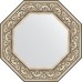 Зеркало Evoform Octagon 60х60 в багетной раме - Барокко серебро 106 мм