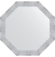 Зеркало Evoform Octagon 73х73 в багетной раме - Чеканка белая 70 мм