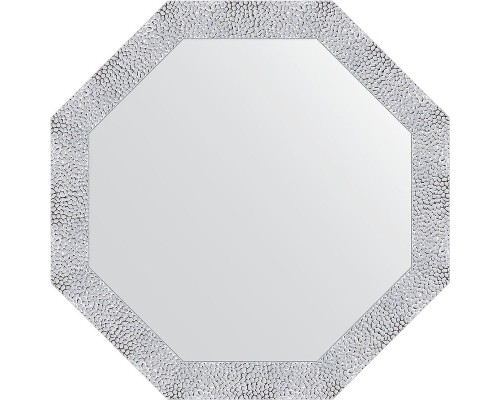 Зеркало Evoform Octagon 73х73 в багетной раме - Чеканка белая 70 мм