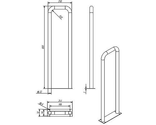Поручень Aquatek POR-0000006 Хром