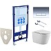 Комплект унитаза с инсталляцией Aquatek Set Aquatek Вега-1905-016 KK-1 с сиденьем Микролифт и клавишей смыва Хром глянцевый