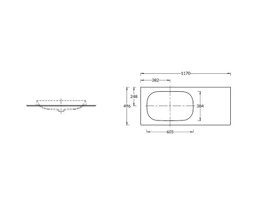 Столешница под раковину Kerama Marazzi Magica 120 MA.2.0.SG519920R\120 Серая матовая