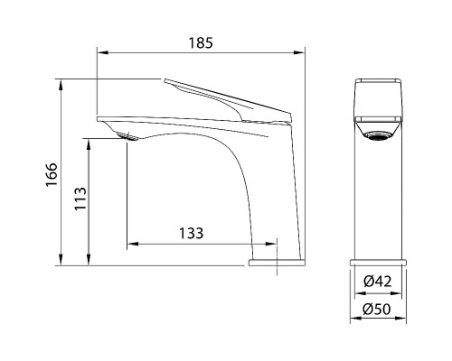Смеситель для раковины Grossman Galaxy 510.K35.01.210 Черный матовый