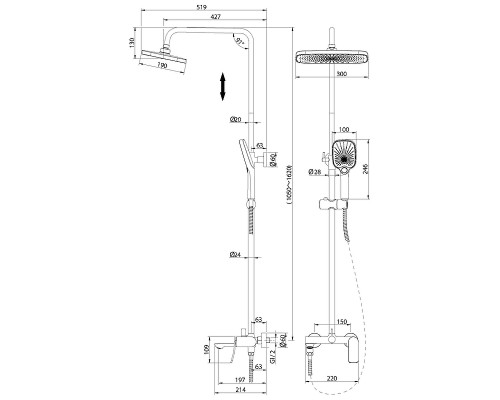 Душевая система Grossman Advans 500.K35.09.100 Хром