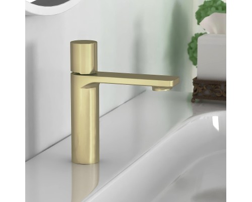 Смеситель для раковины Vincea Vogue VBF-4V3BG Брашированное золото