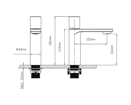 Смеситель для раковины Vincea Vogue VBF-4V3BG Брашированное золото
