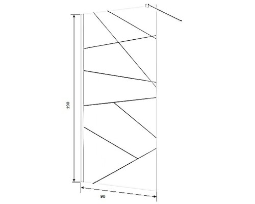 Душевая перегородка Ceruttispa Pick 90 PICK T90B 10378 профиль Черный матовый стекло узор матовый с прозрачным