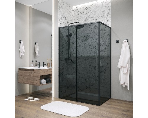 Душевая стенка Grossman Galaxy 90 200.K33.01.90.21.10 профиль Черный матовый стекло тонированное