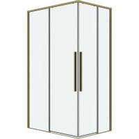 Душевой уголок Grossman Galaxy 90х70 300.K33.01.9070.32.00 профиль Золото сатин стекло прозрачное