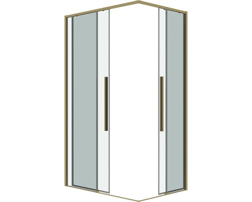 Душевой уголок Grossman Galaxy 90х70 300.K33.01.9070.32.00 профиль Золото сатин стекло прозрачное