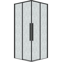 Душевой уголок Grossman Galaxy 80х80 300.K33.01.8080.21.02 профиль Черный матовый стекло шиншилла