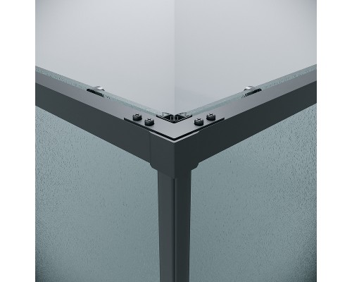 Душевой уголок Grossman Galaxy 80х80 300.K33.01.8080.21.02 профиль Черный матовый стекло шиншилла