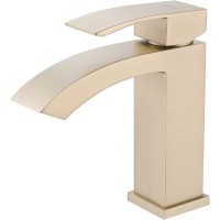 Смеситель для раковины Abber Wasserfall AF8610G Золото матовое