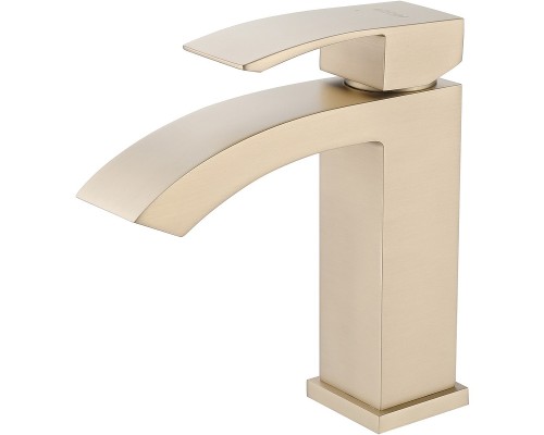 Смеситель для раковины Abber Wasserfall AF8610G Золото матовое