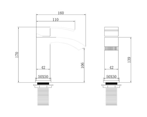 Смеситель для раковины Abber Wasserfall AF8610G Золото матовое