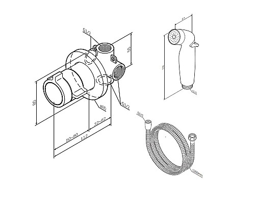 Гигиенический душ со смесителем AM.PM X-Joy F0H85A400 с термостатом Хром