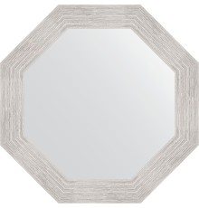 Зеркало Evoform Octagon 57х57 в багетной раме - Серебряный дождь 70 мм