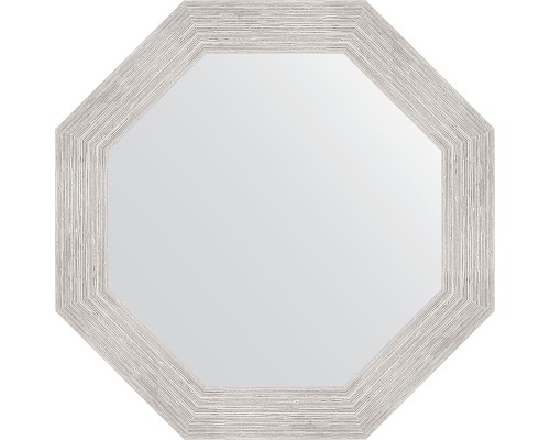 Зеркало Evoform Octagon 57х57 в багетной раме - Серебряный дождь 70 мм