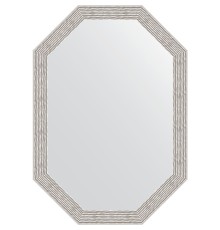 Зеркало Evoform Octagon 48x68 в багетной раме - Волна алюминий 46 мм