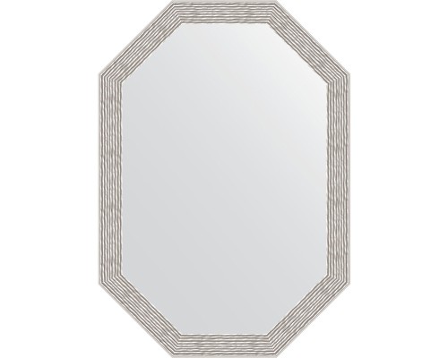 Зеркало Evoform Octagon 48x68 BY 7009 в багетной раме - Волна алюминий 46 мм