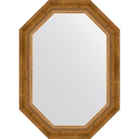 Зеркало Evoform Octagon 53x73 BY 7113 в багетной раме - Состаренная бронза с плетением 70 мм