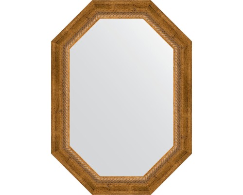 Зеркало Evoform Octagon 53x73 BY 7113 в багетной раме - Состаренная бронза с плетением 70 мм