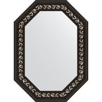 Зеркало Evoform Octagon 54x74 BY 7137 в багетной раме - Черный ардеко 81 мм