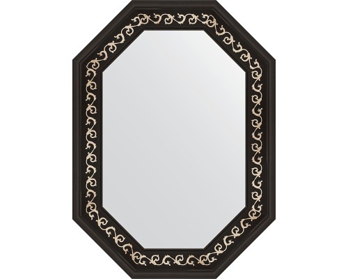 Зеркало Evoform Octagon 54x74 BY 7137 в багетной раме - Черный ардеко 81 мм