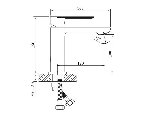 Смеситель для раковины Belz B678-7 B10678-7 Черный матовый