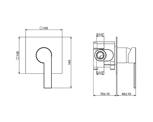 Смеситель для душа Gattoni Color 8031/ESC0 Хром