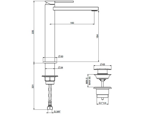 Смеситель для раковины Gattoni Color 8046/80C0 Хром
