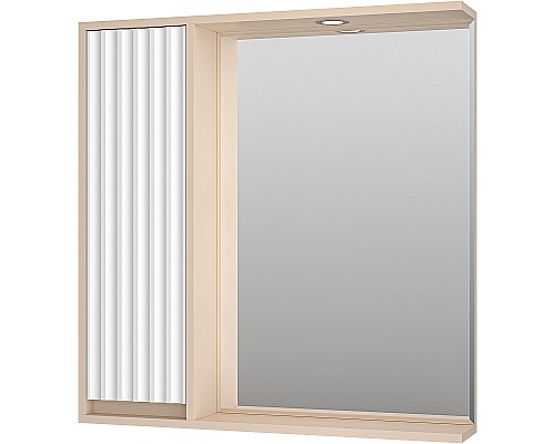 Зеркало со шкафом Brevita Balaton 80 L BAL-04080-03-01Л с подсветкой Белое матовое Бежевое матовое Зеркало со шкафом Brevita Balaton 80 L BAL-04080-03-01Л с подсветкой Белое матовое Бежевое матовое