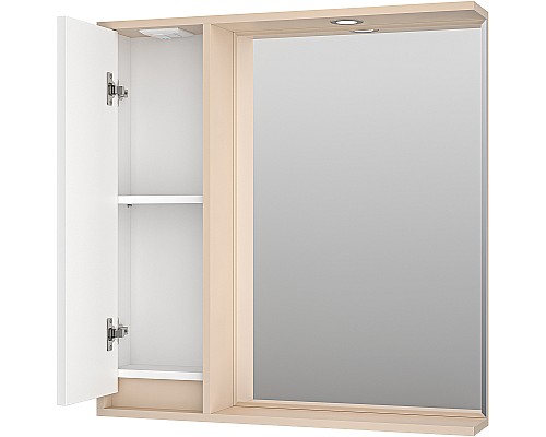 Зеркало со шкафом Brevita Balaton 80 L BAL-04080-03-01Л с подсветкой Белое матовое Бежевое матовое Зеркало со шкафом Brevita Balaton 80 L BAL-04080-03-01Л с подсветкой Белое матовое Бежевое матовое