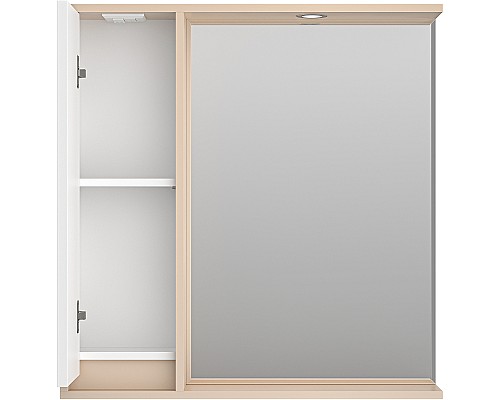 Зеркало со шкафом Brevita Balaton 80 L BAL-04080-03-01Л с подсветкой Белое матовое Бежевое матовое Зеркало со шкафом Brevita Balaton 80 L BAL-04080-03-01Л с подсветкой Белое матовое Бежевое матовое