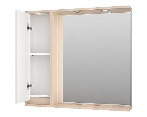 Зеркало со шкафом Brevita Balaton 90 L BAL-04090-03-01Л с подсветкой Белое матовое Бежевое матовое Зеркало со шкафом Brevita Balaton 90 L BAL-04090-03-01Л с подсветкой Белое матовое Бежевое матовое