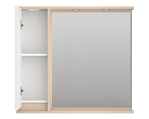 Зеркало со шкафом Brevita Balaton 90 L BAL-04090-03-01Л с подсветкой Белое матовое Бежевое матовое Зеркало со шкафом Brevita Balaton 90 L BAL-04090-03-01Л с подсветкой Белое матовое Бежевое матовое