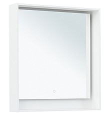 Зеркало Aquanet Милан 80 306384 с подсветкой Белый глянец с сенсорным выключателем