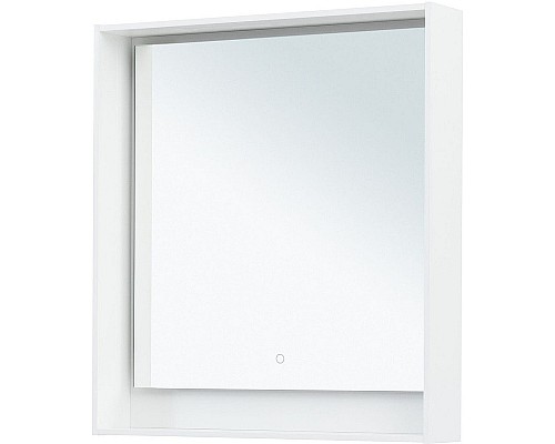 Зеркало Aquanet Милан 80 306384 с подсветкой Белый глянец с сенсорным выключателем