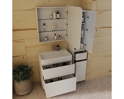 Тумба под раковину Style Line Атлантика 70 Люкс Plus СС-00002342 Белая матовая антискрейтч