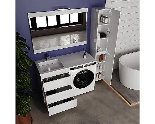 Тумба под раковину Style Line Даллас Леон 120 Люкс Plus СС-00002439 Белая