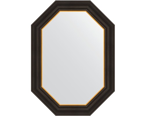 Зеркало Evoform Polygon 73х53 BY 7285 в багетной раме - Черное дерево с золотом 71 мм