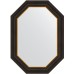 Зеркало Evoform Polygon 73х53 BY 7285 в багетной раме - Черное дерево с золотом 71 мм