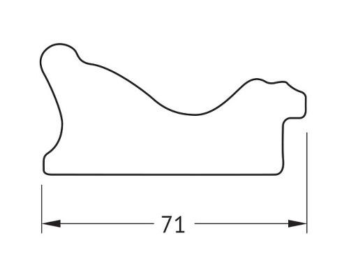 Зеркало Evoform Polygon 73х53 BY 7285 в багетной раме - Черное дерево с золотом 71 мм