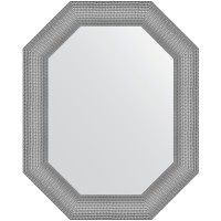 Зеркало Evoform Polygon 76х61 в багетной раме - Серебряная кольчуга 88 мм