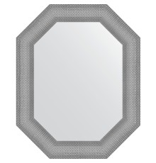 Зеркало Evoform Polygon 76х61 в багетной раме - Серебряная кольчуга 88 мм