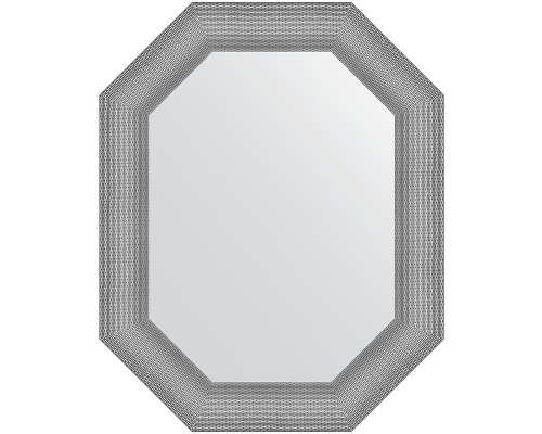Зеркало Evoform Polygon 76х61 в багетной раме - Серебряная кольчуга 88 мм