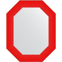 Зеркало Evoform Polygon 76х61 в багетной раме - Красная волна 89 мм