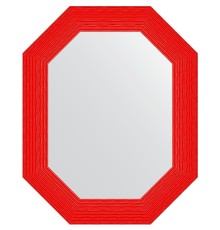 Зеркало Evoform Polygon 76х61 в багетной раме - Красная волна 89 мм
